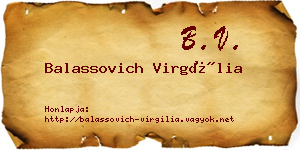Balassovich Virgília névjegykártya